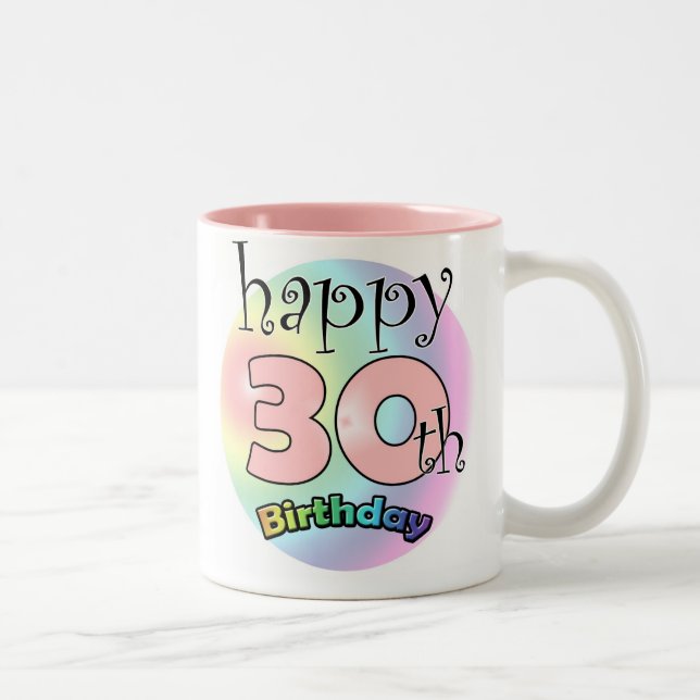 Tasse 2 Couleurs Roze Joyeux 30e anniversaire (Droit)