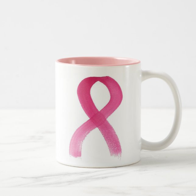 Tasse 2 Couleurs Ruban rose (Droit)