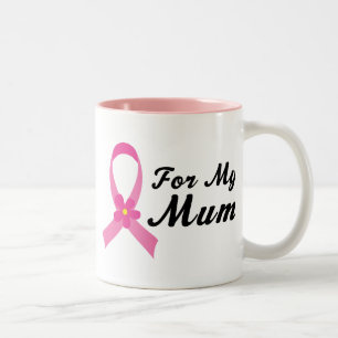 Tasse 2 Couleurs Ruban rose pour ma maman