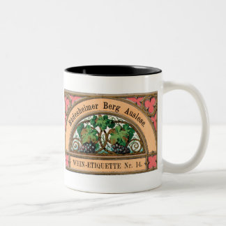 Tasse 2 Couleurs Rudesheimer Berg Auslese Vintage LIquor Étiquette 