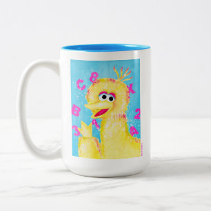 Tasse 2 Couleurs Rue Sésame   Big Bird Waving