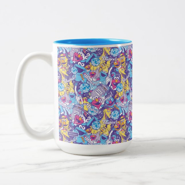 Tasse 2 Couleurs Rue Sésame| Motif de danse Super (Gauche)