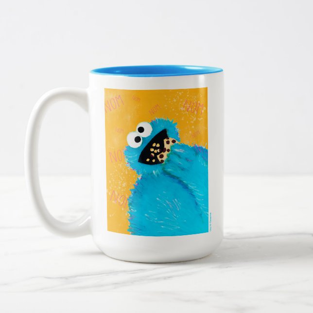 Tasse 2 Couleurs Rue Sésame | Nom Nom Nom Cookie Monster (Gauche)