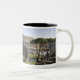 Tasse 2 Couleurs Ruines du Colosseum romain d'IL Palatino,