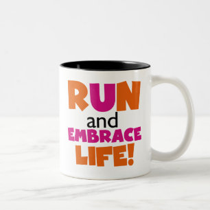 Tasse 2 Couleurs Run and Embrassez Life Orange Pink