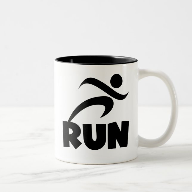 Tasse 2 Couleurs RUN noir (Droit)