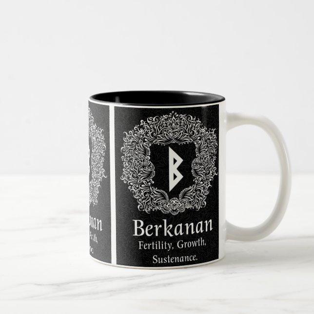 Tasse 2 Couleurs Rune Berkanan /Fertilité / Version noire (Droit)