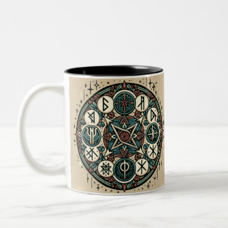 Tasse 2 Couleurs Runes nordiques mystiques : Une saga de symboles a