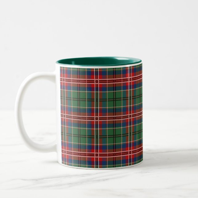 Tasse 2 Couleurs Rustique Plaid MacCulloch Vert Rouge Bleu Tartan (Gauche)