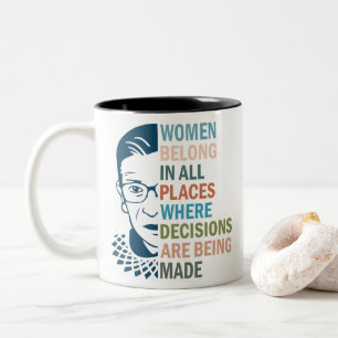 Tasse 2 Couleurs Ruth Bader Ginsburg, Femmes en tous lieux