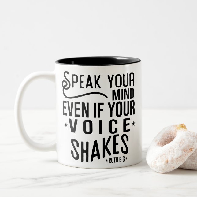 Tasse 2 Couleurs Ruth Bader Ginsburg, Ruth Feminist Political Icon (Avec donut)