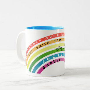Tasse 2 Couleurs Sa Bannière Sur Moi Est Amour Famille Arc-En-Ciel