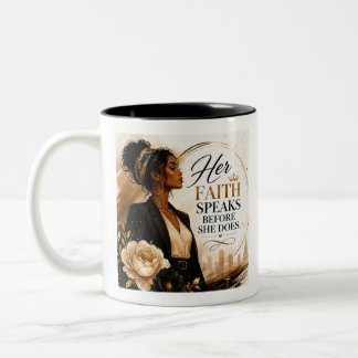 Tasse 2 Couleurs Sa foi parle avant qu'elle ne le fasse