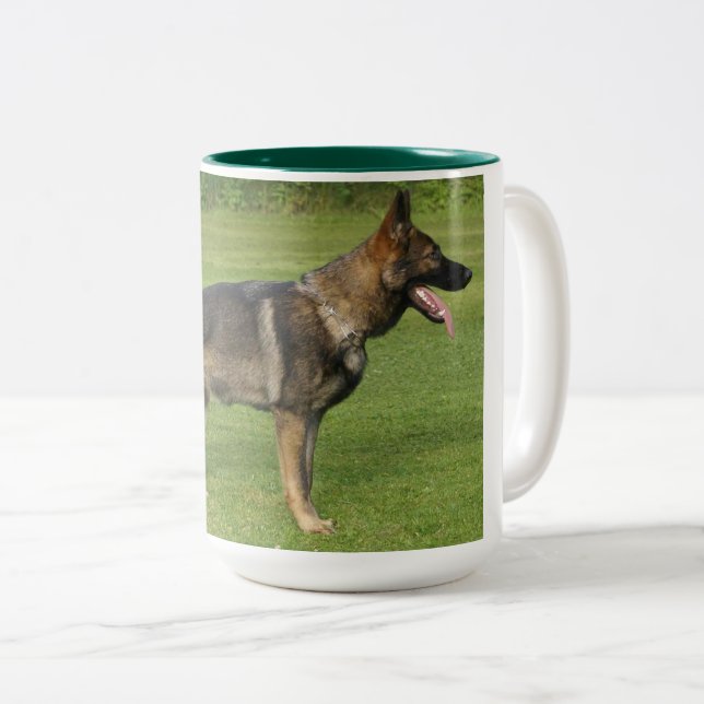 Tasse 2 Couleurs Sable berger allemand complet (Devant droit)