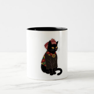 Tasse 2 Couleurs Sac à main Chat Noir Chef Tribal