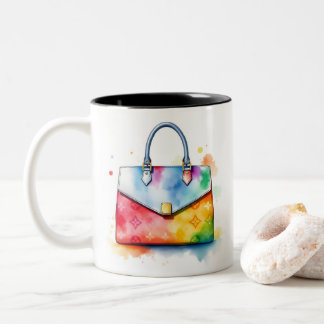 Tasse 2 Couleurs Sac Inspiré Monogramme Aquarelle
