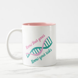 Tasse 2 Couleurs Sachez vos risques, connaissez vos gènes