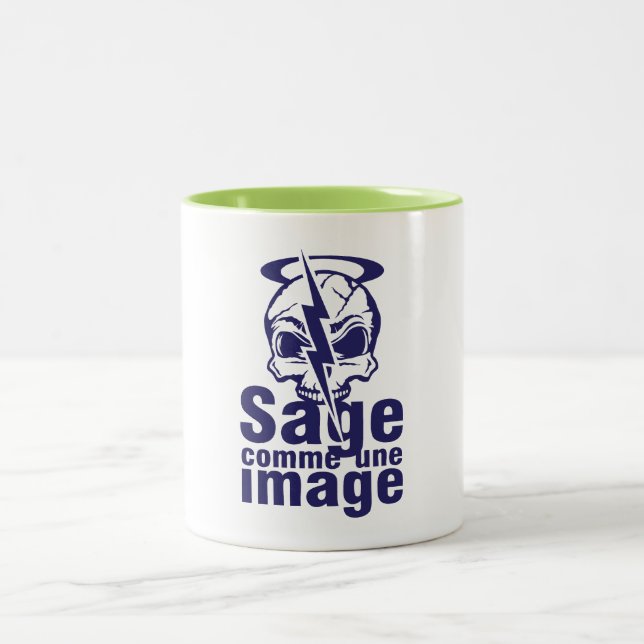 Tasse 2 Couleurs sage image citation tete mort comme de eclair (Centre)
