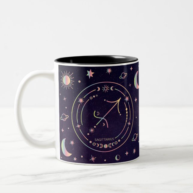 Tasse 2 Couleurs Sagittaire Zodiaque Astrologique (Gauche)