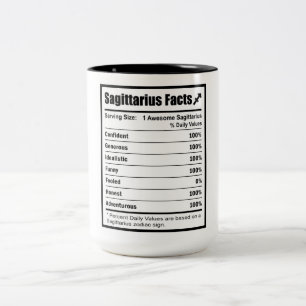 Tasse 2 Couleurs Sagittarius Nutrition Facts