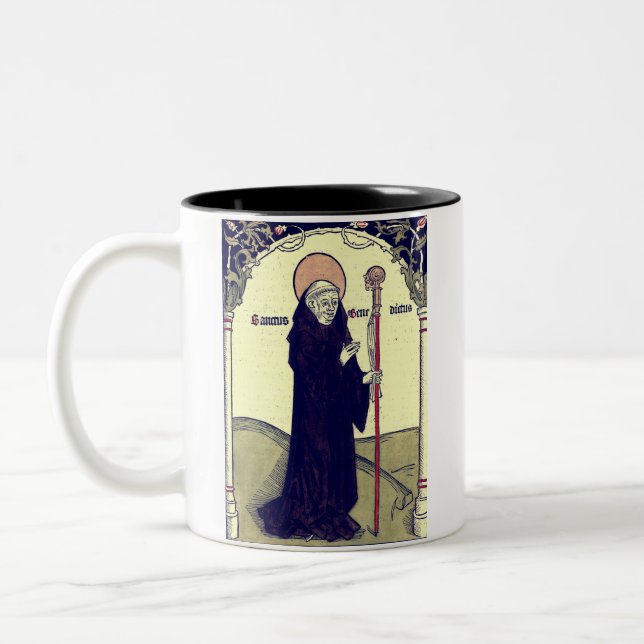 Tasse 2 Couleurs Saint Benoît de Nursie Patron de l'Europe Catholiq (Gauche)
