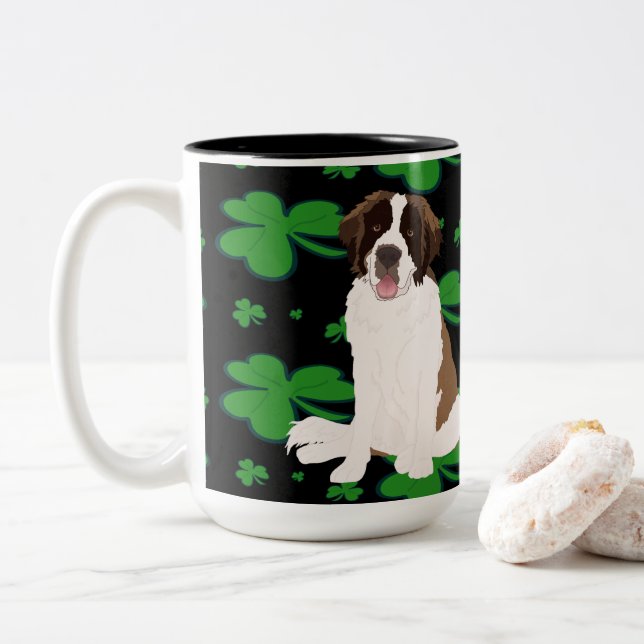 Tasse 2 Couleurs Saint Bernard Saint-Patrick  (Avec donut)