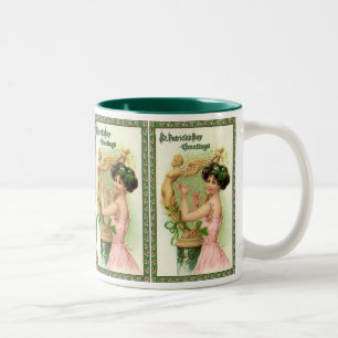 Tasse 2 Couleurs Saint-Patrick journee vintage dame musique musicie