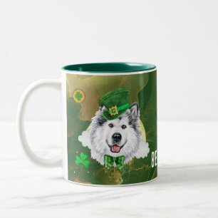 Tasse 2 Couleurs Saint-Patrick personnalisé Alaskan Malamute Or Jou
