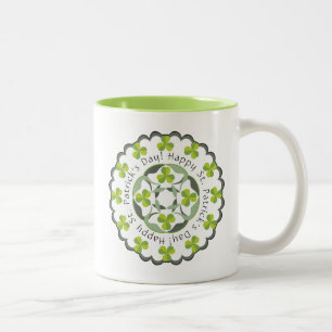Tasse 2 Couleurs Saint Patrick's Day Celtic Shamrock Clover Graphic