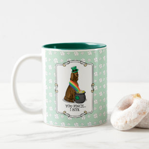 Tasse 2 Couleurs Saint Patrick's Day Irlandais Setter Dog (rouge 1)