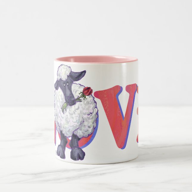 Tasse 2 Couleurs Saint Valentin au mouton (Centre)