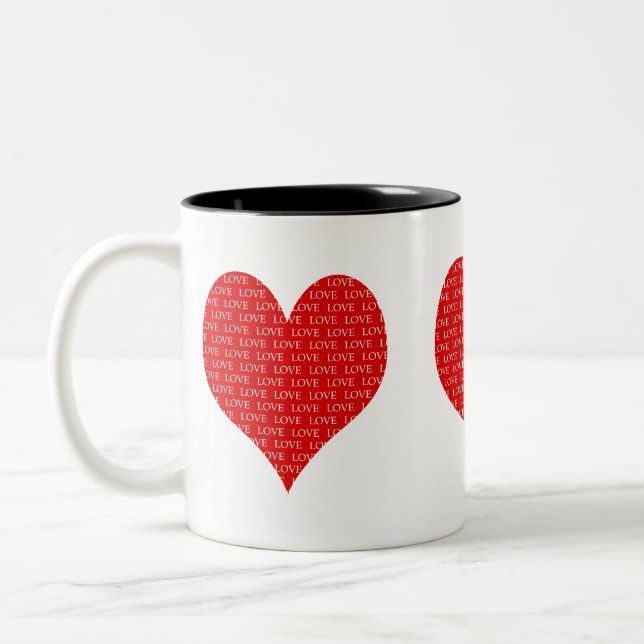 Tasse 2 Couleurs Saint Valentin Coeur (Gauche)