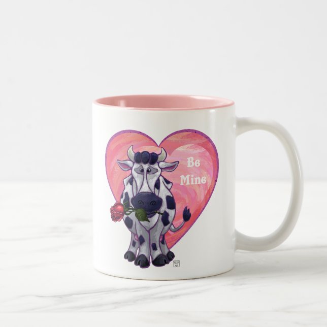 Tasse 2 Couleurs Saint Valentin de la vache (Droit)