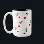 Tasse 2 Couleurs Saint Valentin des colibris<br><div class="desc">Super mignon tasse de la Saint-Valentin avec des colibris nord-américains peints à la main comme des roux,  des allen et des colibris roux portant de minuscules ornements cardiaques.</div>