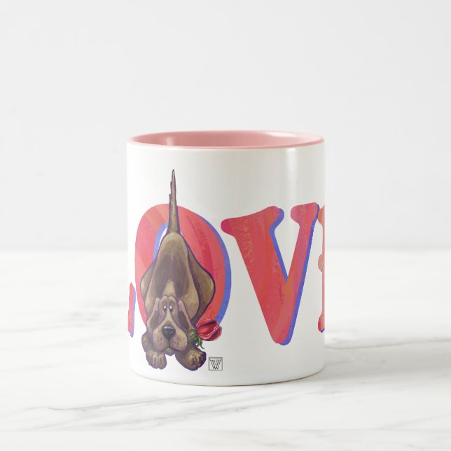Tasse 2 Couleurs Saint-Valentin Hound Dog (Centre)