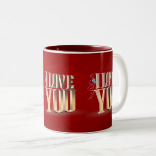 Tasse 2 Couleurs Saint Valentin Rouge 3D Je t'aime