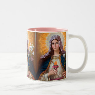 Tasse 2 Couleurs Sainte Mère Marie Coeur immaculé, Sainte Marie,