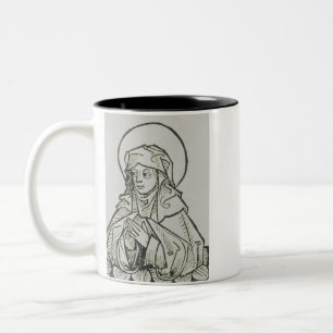 Tasse 2 Couleurs Sainte Monique Ligne d'Art Minimaliste Médiéval