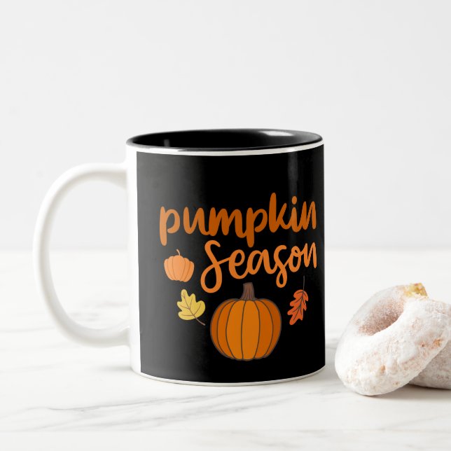 Tasse 2 Couleurs Saison de citrouille automne (Avec donut)
