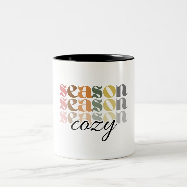 Tasse 2 Couleurs saison douillette mignonne  (Centre)