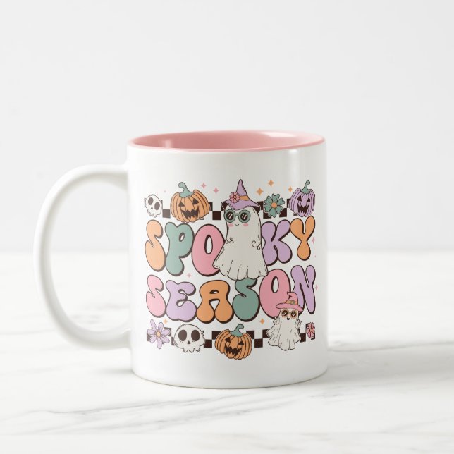 Tasse 2 Couleurs Saison Éffrayante des fantômes d'Halloween (Gauche)