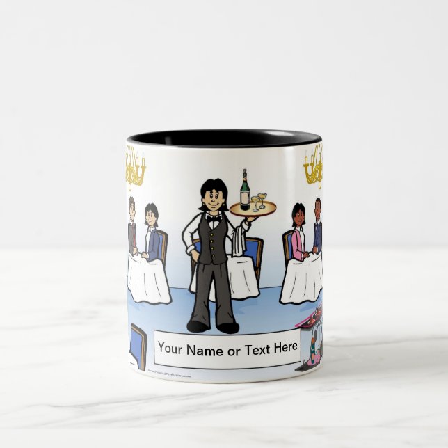 Tasse 2 Couleurs Salle De Bains Privative, Caricature Pour Repas Fo (Centre)
