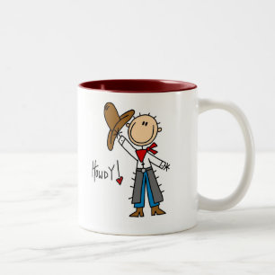 Tasse 2 Couleurs Salut ! Muguet en forme de cow-boy