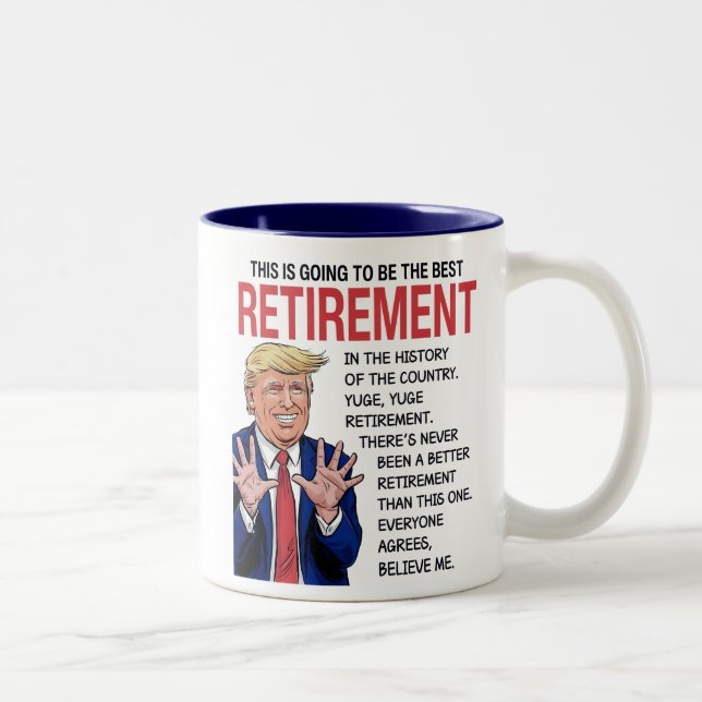 Tasse 2 Couleurs Salutation à la retraite de Trump (Droit)