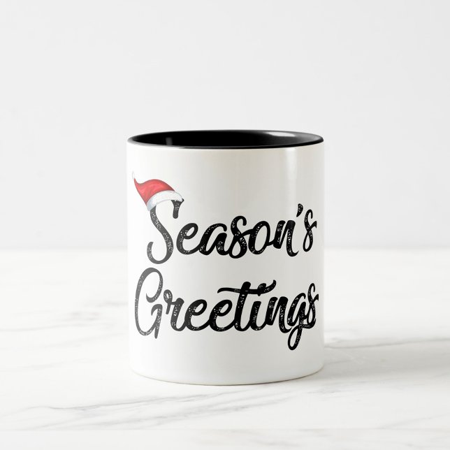 Tasse 2 Couleurs Salutation de saison (Black Text Season Greeting Coffee Mug!)