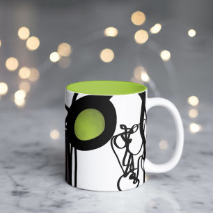 Tasse 2 Couleurs Salutations de Philydion : Abstrait noir et blanc