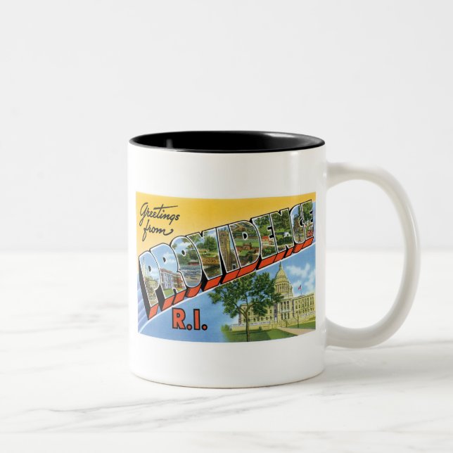 Tasse 2 Couleurs Salutations de Providence, RI (Droit)