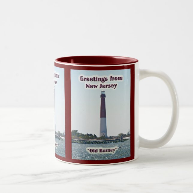 Tasse 2 Couleurs Salutations Du New Jersey NJ "Old Barney Mug" (Droit)
