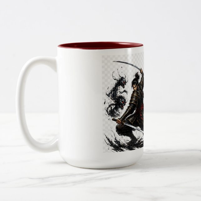 Tasse 2 Couleurs Samouraï Combattez Vos Démons Motivationnel (Gauche)