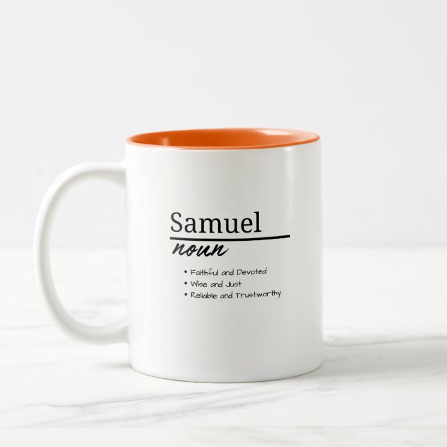 Tasse 2 Couleurs Samuel, Petit Nom Personnalisé Définition (Gauche)